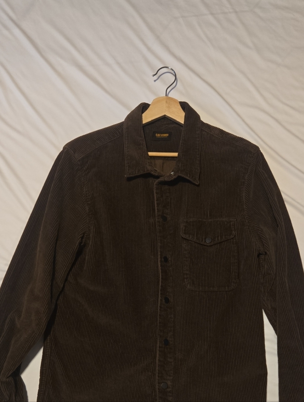 C.O.F Cirlcle Of Friends Dark Brown Corduroy Button-Up Shirt Jacket